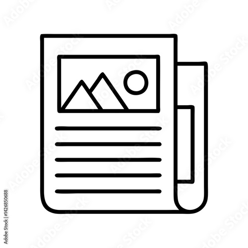 Newspaper news article publication media information press journalism report daily news vector icon