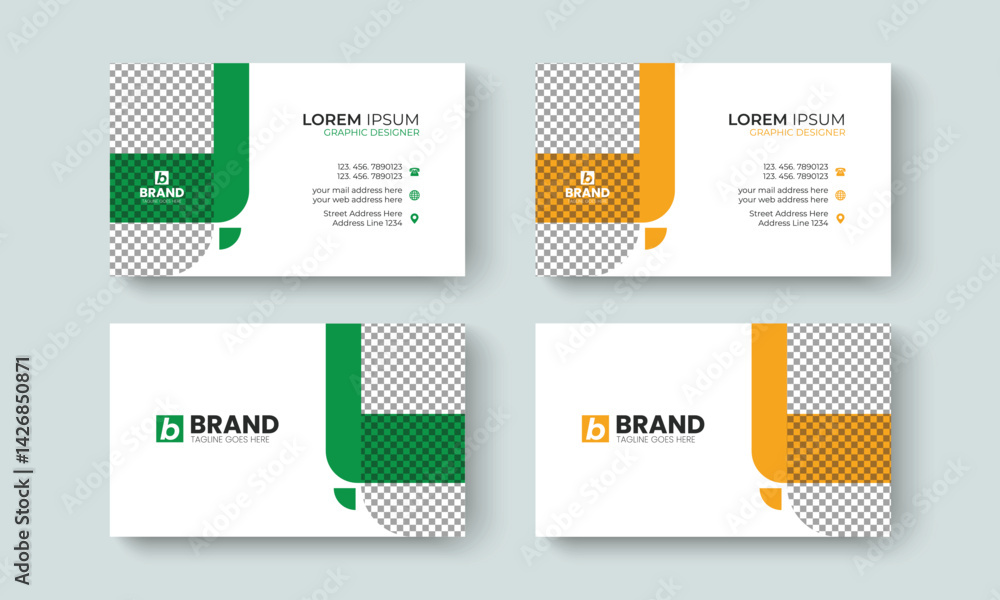 Professional corporate elegant and creative business card design template. Template design for business card, visiting Card, identity card, contact, branding, stationery design layout template. Professional corporate elegant and creative business card design template. Template design for business card, visiting Card, identity card, contact, branding, stationery design layout template.