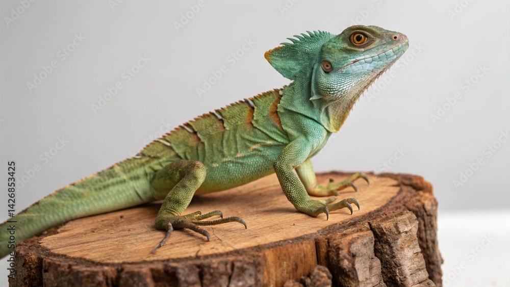 Obraz premium Basilisk Lizard on studio background