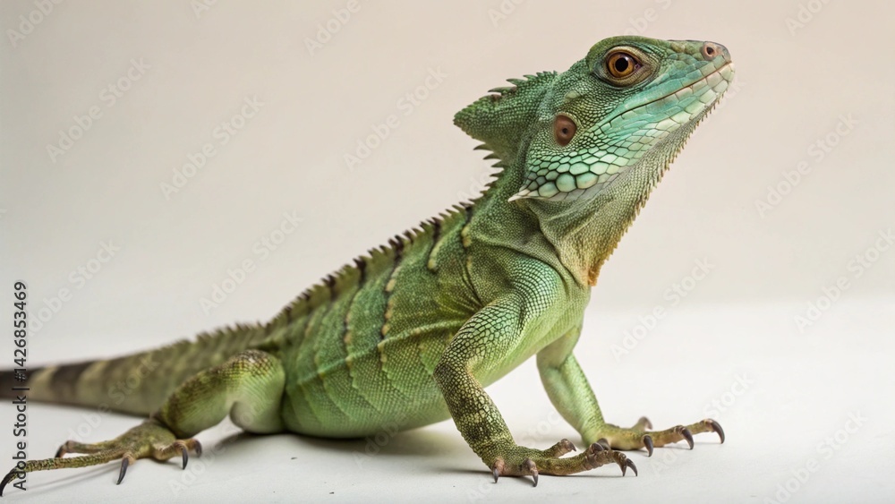Fototapeta premium Basilisk Lizard on studio background 