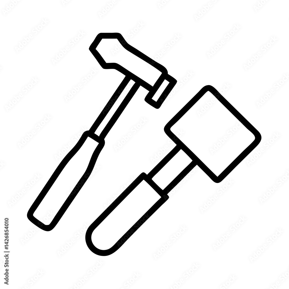Illustration of tool hammer mallet construction equipment repair carpentry icon work design tool Illustration of tool hammer mallet construction equipment repair carpentry icon work design tool