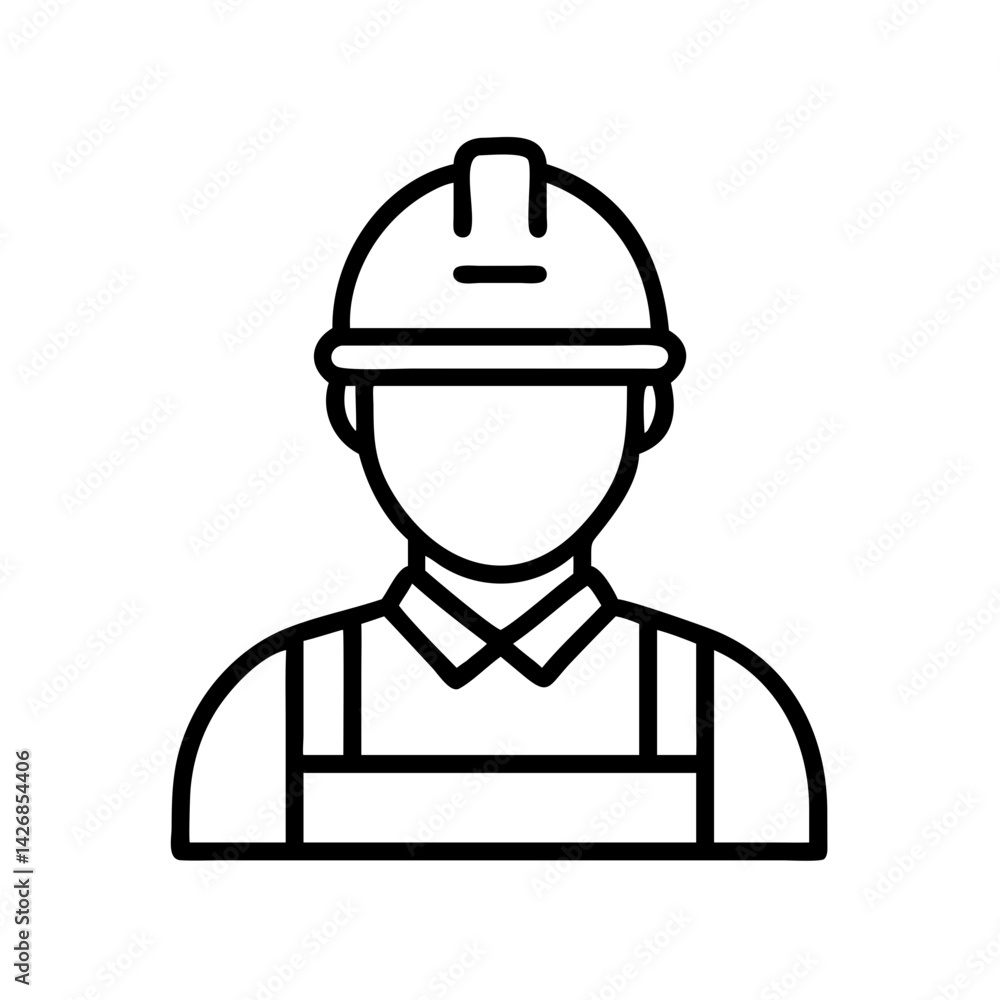 Worker construction safety helmet engineer hardhat builder contractor occupation uniform icon Worker construction safety helmet engineer hardhat builder contractor occupation uniform icon