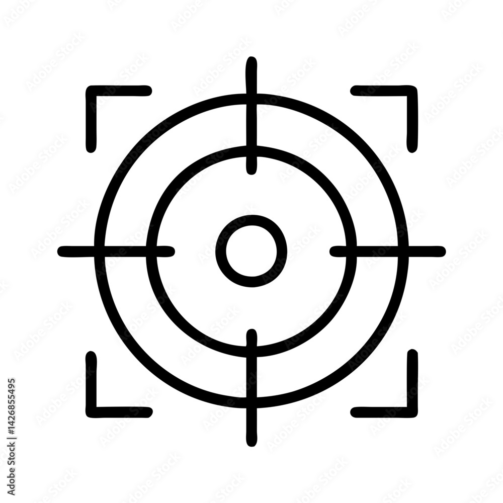 Target focus aim accuracy goal dartboard bullseye precision marksmanship targeting vector icon design Target focus aim accuracy goal dartboard bullseye precision marksmanship targeting vector icon design