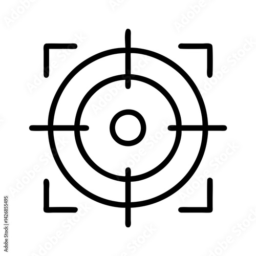 Target focus aim accuracy goal dartboard bullseye precision marksmanship targeting vector icon design