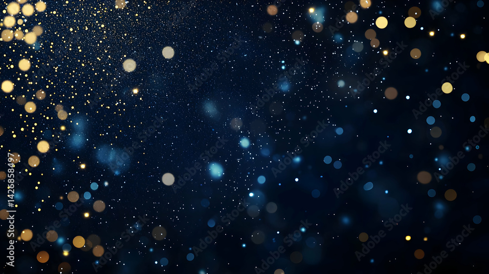 Abstract Bokeh Background With Gold And Blue Lights Abstract Bokeh Background With Gold And Blue Lights