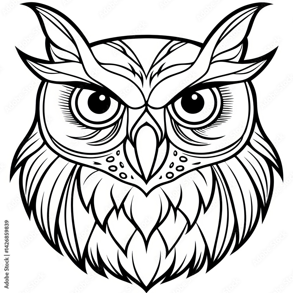 Fototapeta premium Owl Line Art