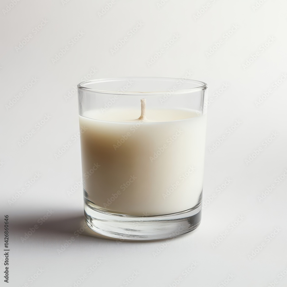 Simple, clear glass candle. Soft, ambient glow Simple, clear glass candle. Soft, ambient glow