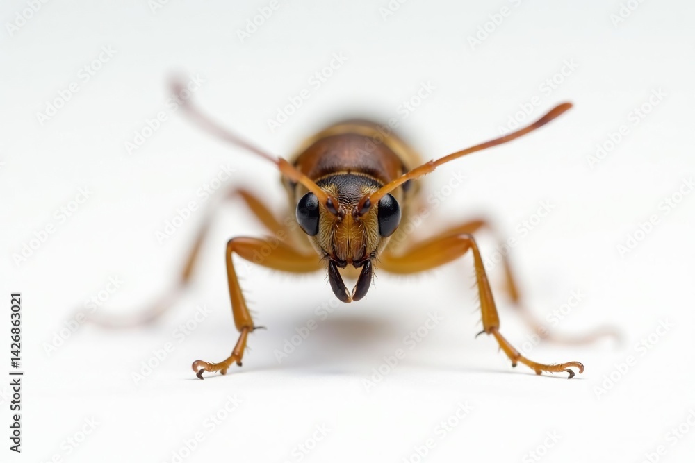 Close-up of single insect on pure white background, scientific, entomology, wildlife Close-up of single insect on pure white background, scientific, entomology, wildlife