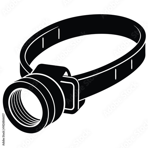 Isolated Black Vector headlamp on white background 