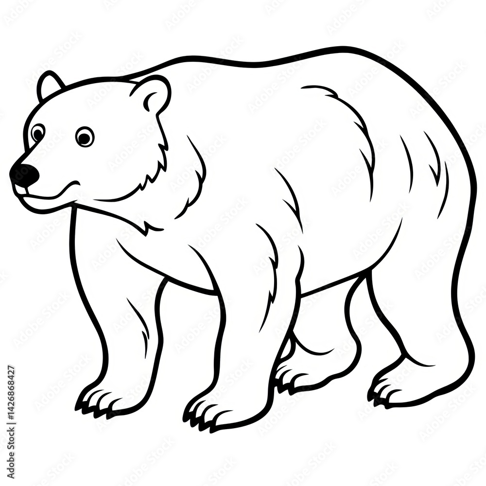 Obraz premium Polar Bear Line Art