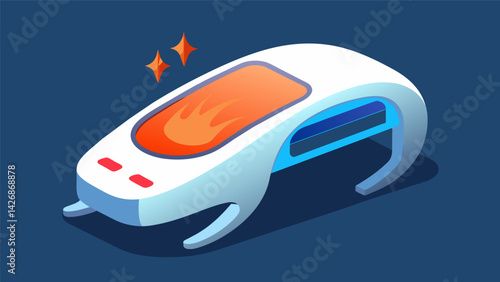 A futuristiclooking device with infrared heat therapy designed to alleviate muscle soreness and joint pain in larger pets who may struggle to get. Vector illustration