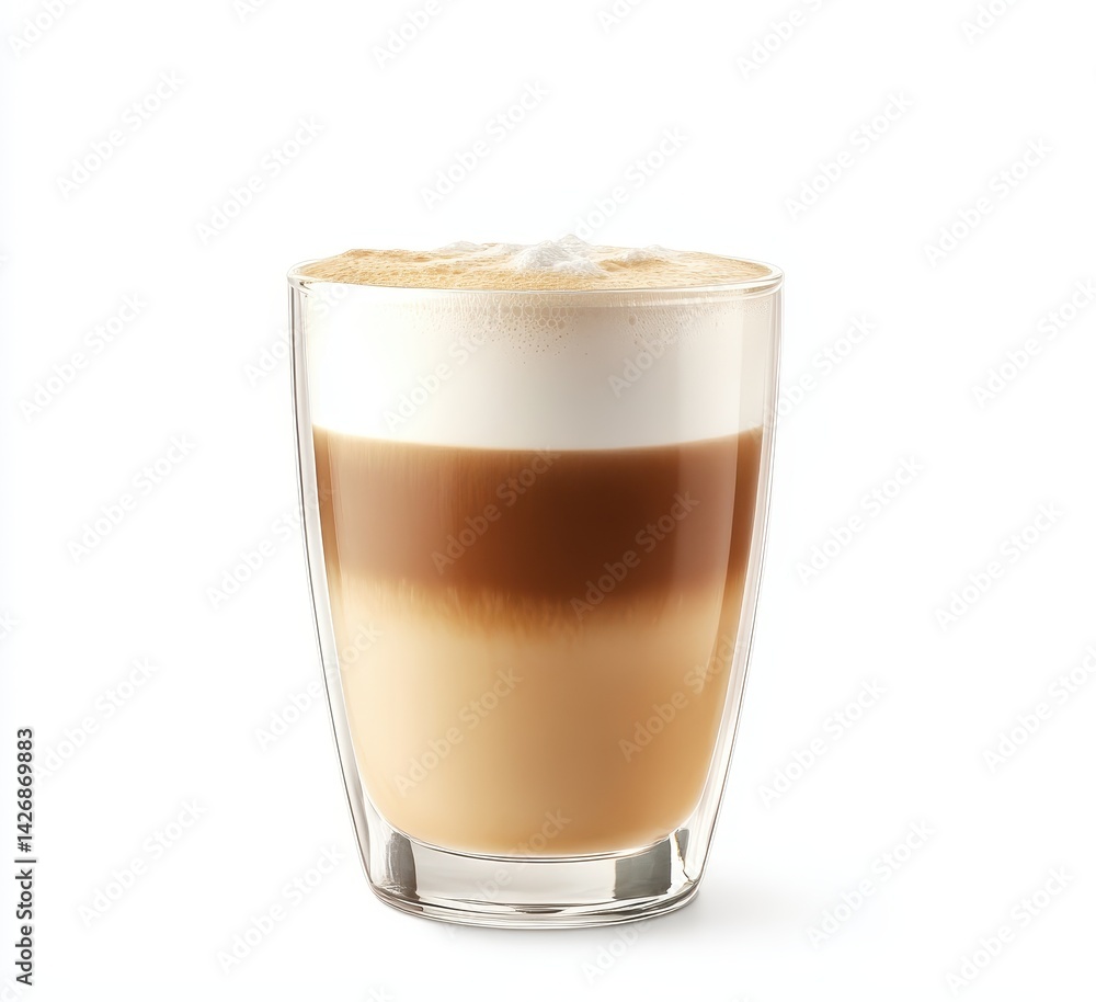 Layered coffee drink in glass Layered coffee drink in glass