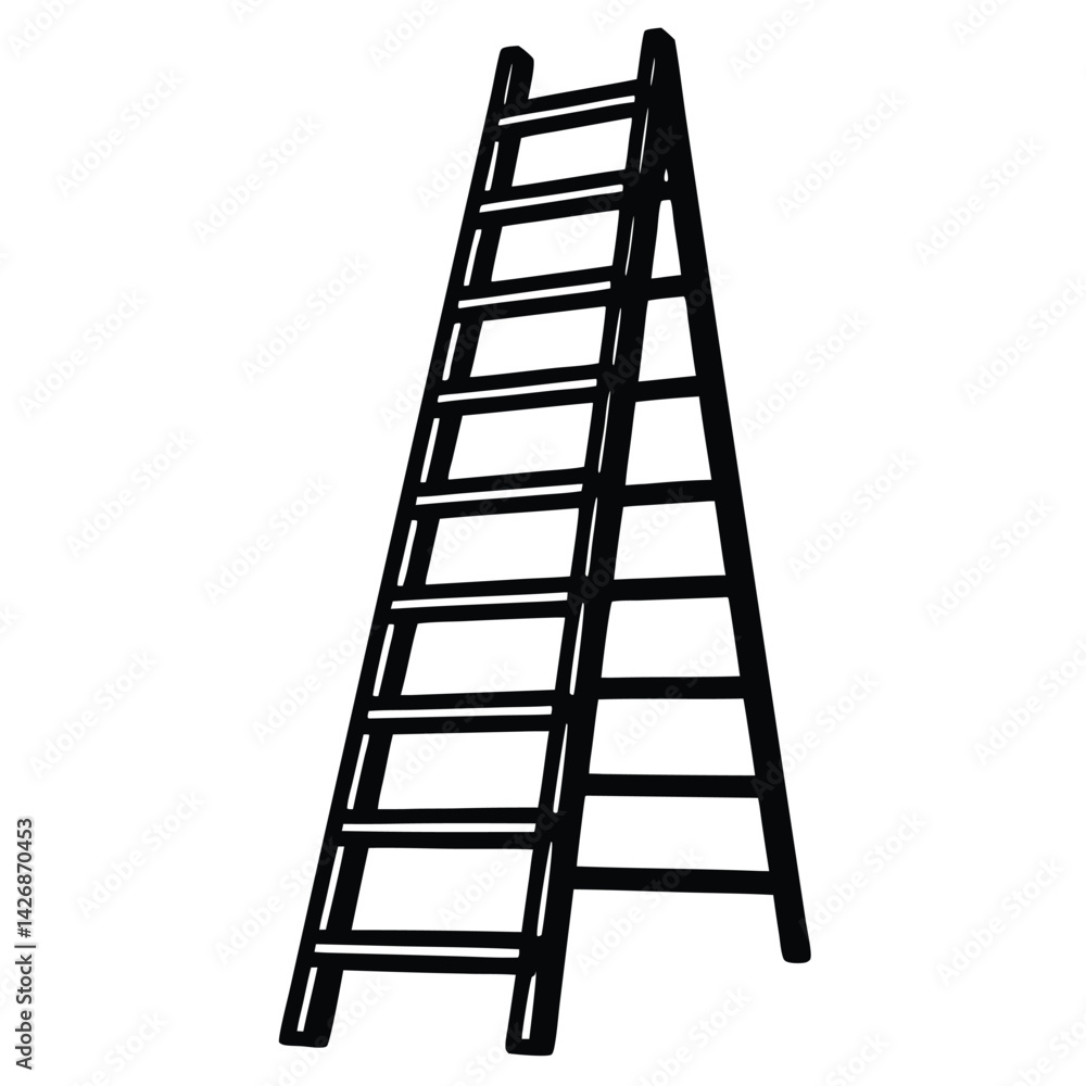 Isolated Black Vector ladder on white background Isolated Black Vector ladder on white background