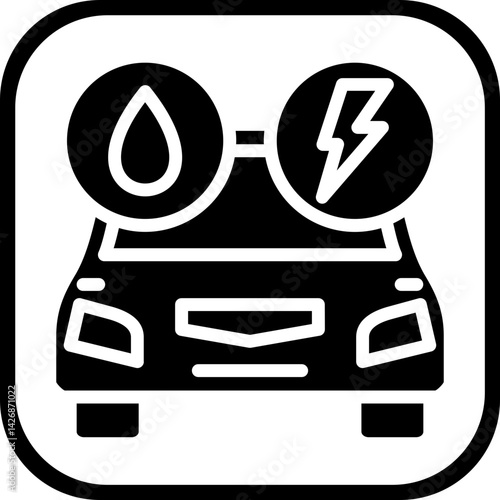 Hybrid car vector icon style