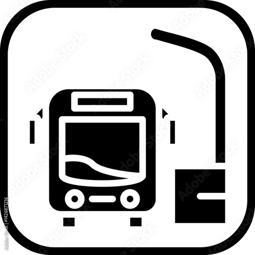 Bus station vector icon style
