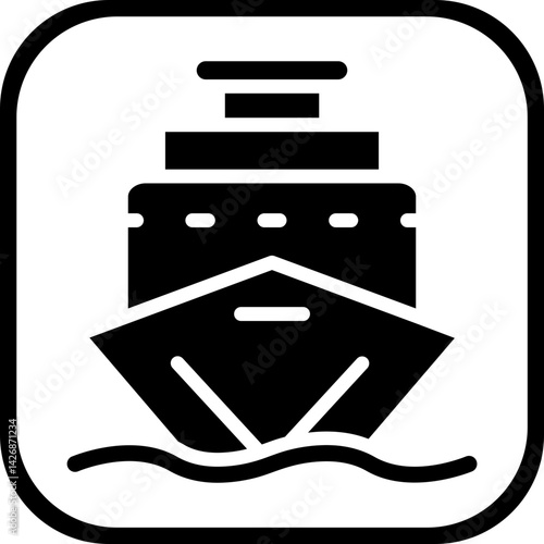 Ferry terminal vector icon style