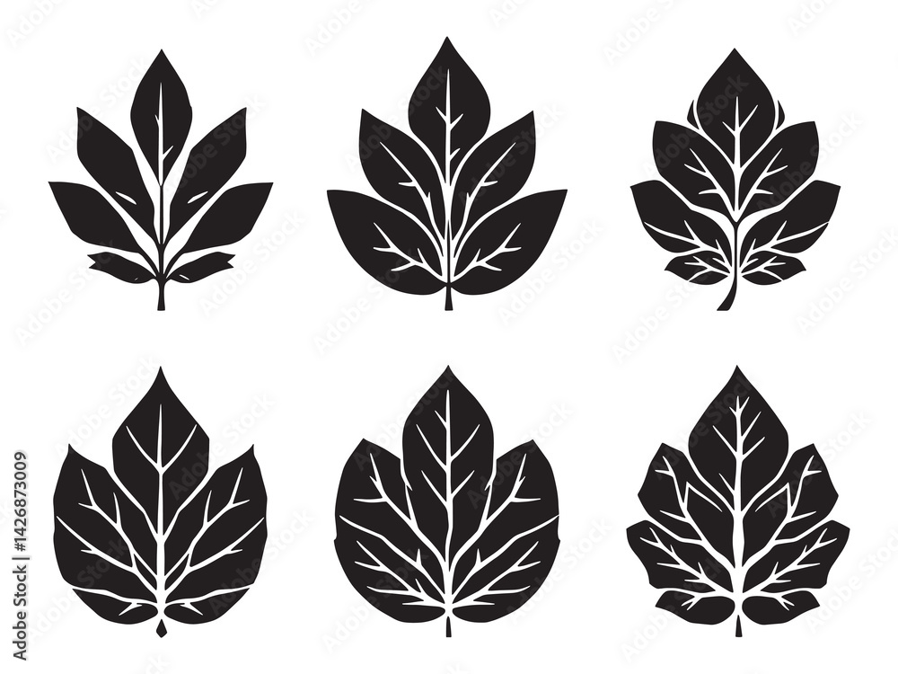 Fototapeta premium Tulsi leaf line art representing healing and wellness through simplicity