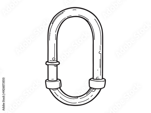 U-lock line art modern design security bike lock illustration