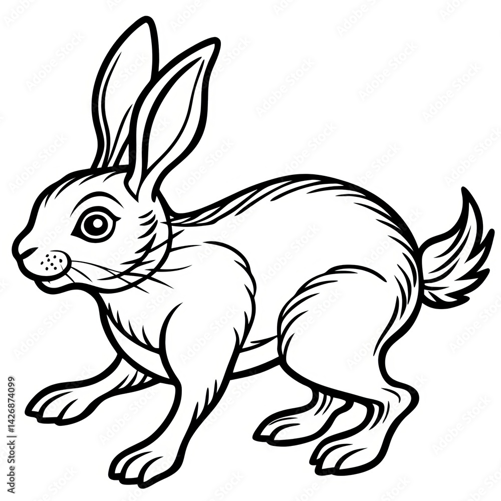 Obraz premium Rabbit Line Art