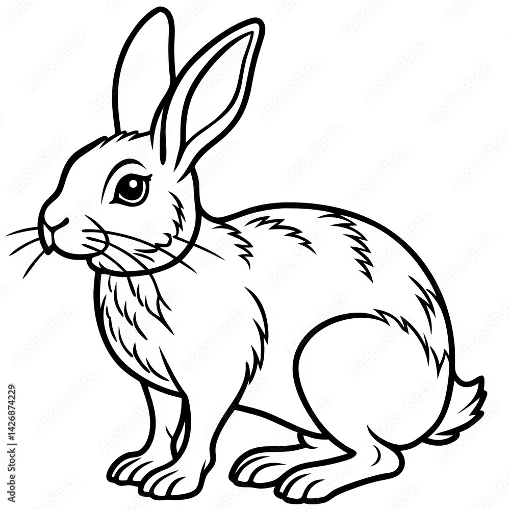 Obraz premium Rabbit Line Art