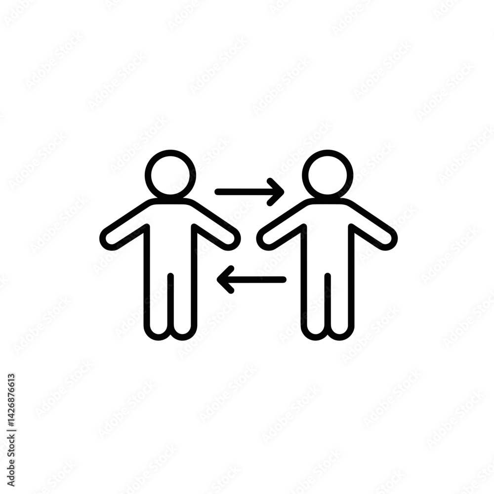 Two stick figures exchanging ideas Two stick figures exchanging ideas