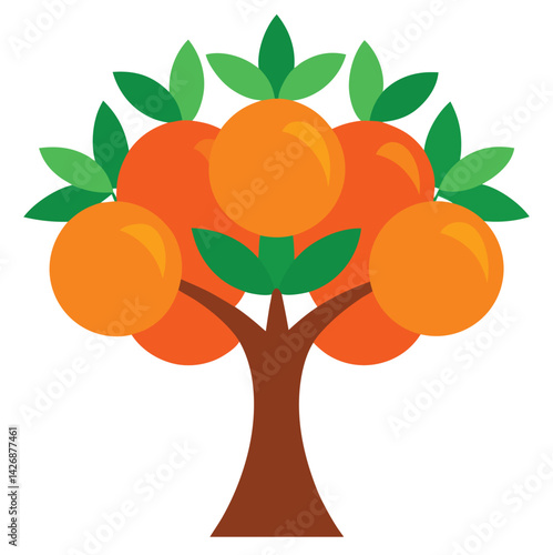 Clean beautiful orange tree  design editable  vector icon graphic design 
