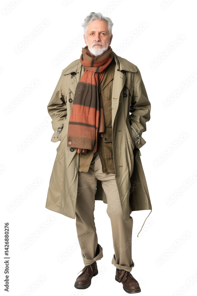 Senior Man in Layered Winter Outerwear Senior Man in Layered Winter Outerwear