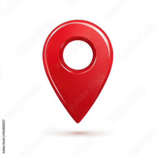 Free Download Shiny red location pin icon isolated on white background - GFXLoad