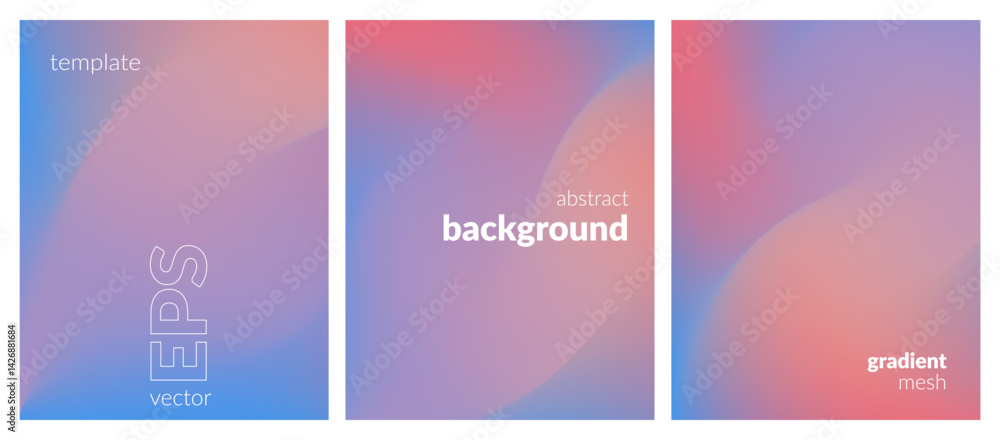 Abstract liquid background set. Gradient mesh. Effect bright color blend. Blurred fluid colorful mix. Modern design template for web covers, ad banners, posters, brochures, flyers. Vector EPS Abstract liquid background set. Gradient mesh. Effect bright color blend. Blurred fluid colorful mix. Modern design template for web covers, ad banners, posters, brochures, flyers. Vector EPS