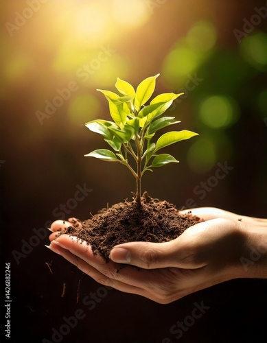 plant in hands