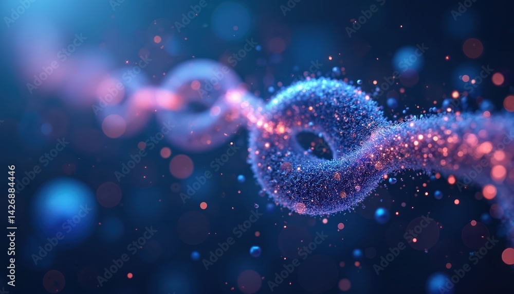 Illustration of connected chain links with bokeh effects. Represents healthcare industry connection, pharmaceutical companies, research institutions, promoting modern medicine innovation, growth. Illustration of connected chain links with bokeh effects. Represents healthcare industry connection, pharmaceutical companies, research institutions, promoting modern medicine innovation, growth.