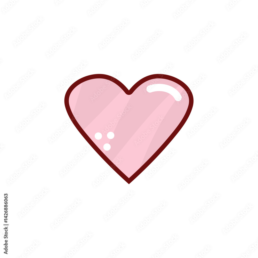 Cute heart sticker icon. Vector illustration Cute heart sticker icon. Vector illustration