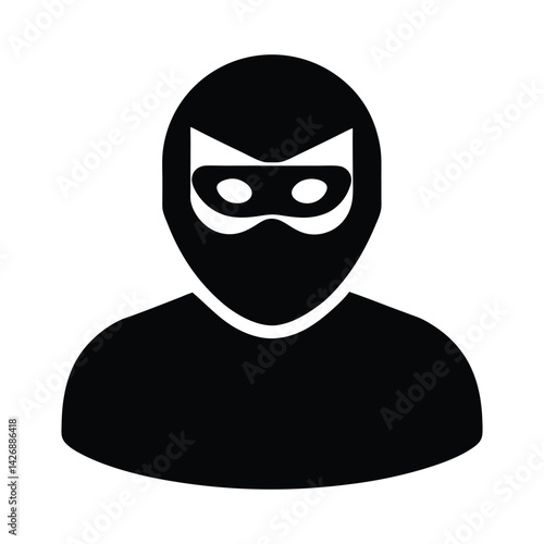 Silhouette of a masked criminal.