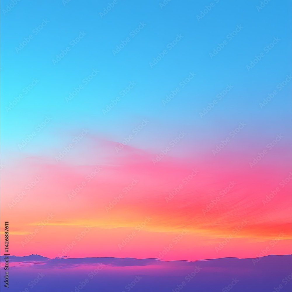 Naklejka premium Gentle blue and pink sky over ocean high resolution HD wallpaper