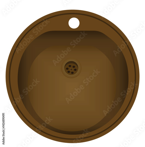 Washbowl top view. vector illustration