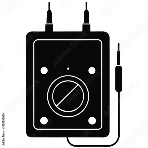 Isolated Black Vector multimeter on white background 