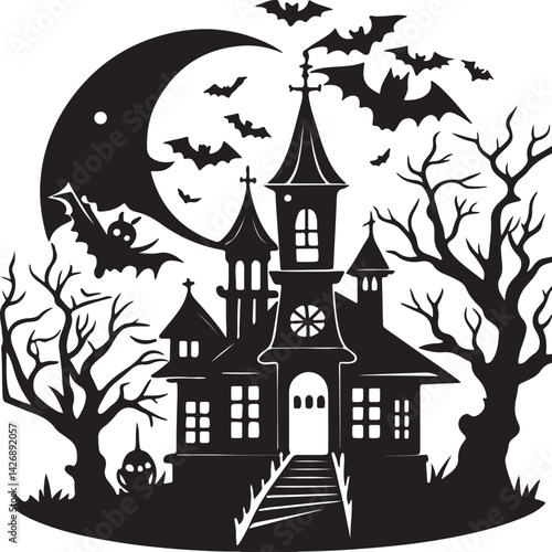 haunted house vector illustration