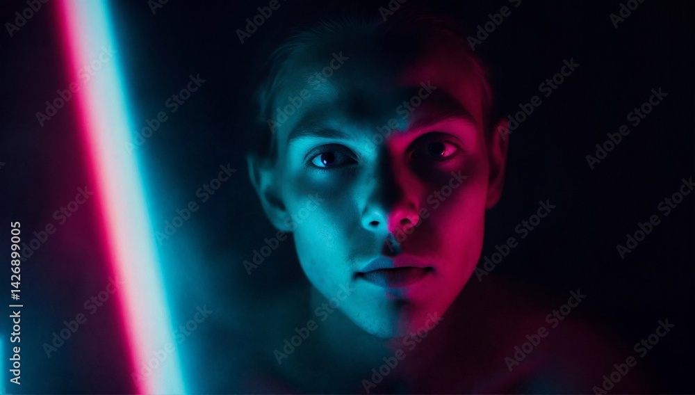 AI's mystical face in darkness AI's mystical face in darkness