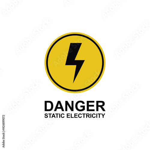 Electrical static hazard sign symbol