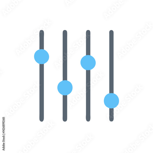 Audio equalizer, graphic equalizer, sound levels adjustment interface