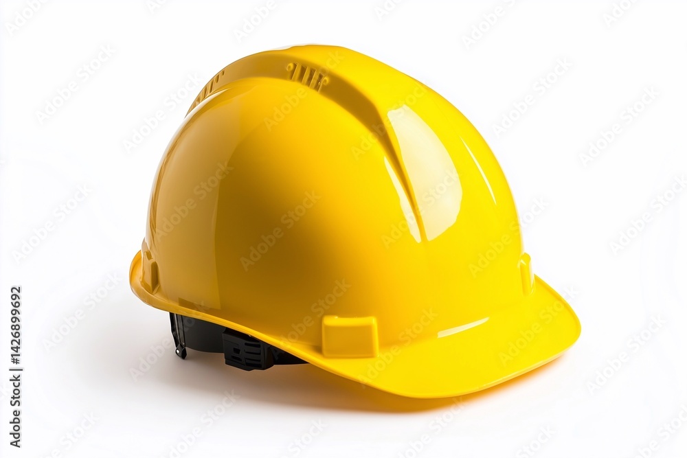 yellow helmet isolated on white background, generated AI yellow helmet isolated on white background, generated AI