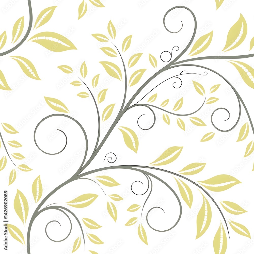 Elegant Floral Vine Illustration Decorative Natural Background Design. This is a decorative illustration featuring graceful floral vines with leaves and swirling elements. Elegant Floral Vine Illustration Decorative Natural Background Design. This is a decorative illustration featuring graceful floral vines with leaves and swirling elements.