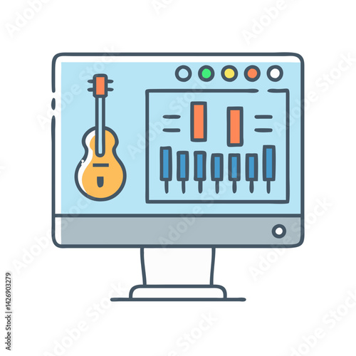 Digital Audio Workstation with Guitar Interface and Monitor