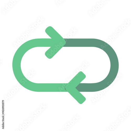 Dual Green Arrows Cycle Refresh, Repeat Symbol Design