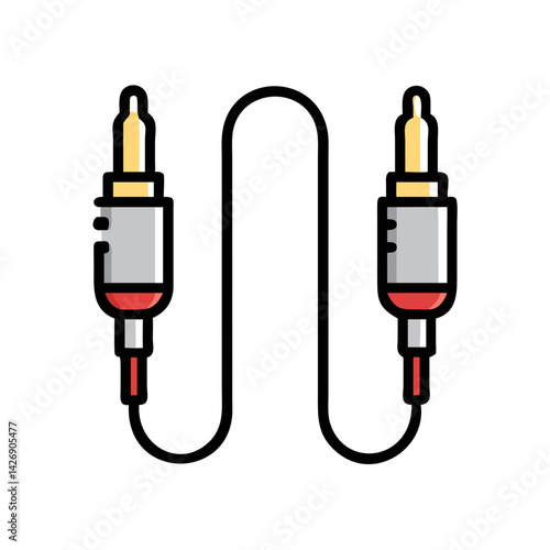 Audio cable vector illustration on black background