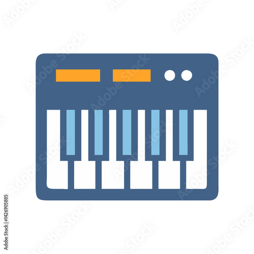 Stylized MIDI Keyboard Illustration on a Black Background