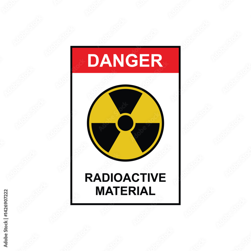 Fototapeta premium Warning radiation material sign symbol design