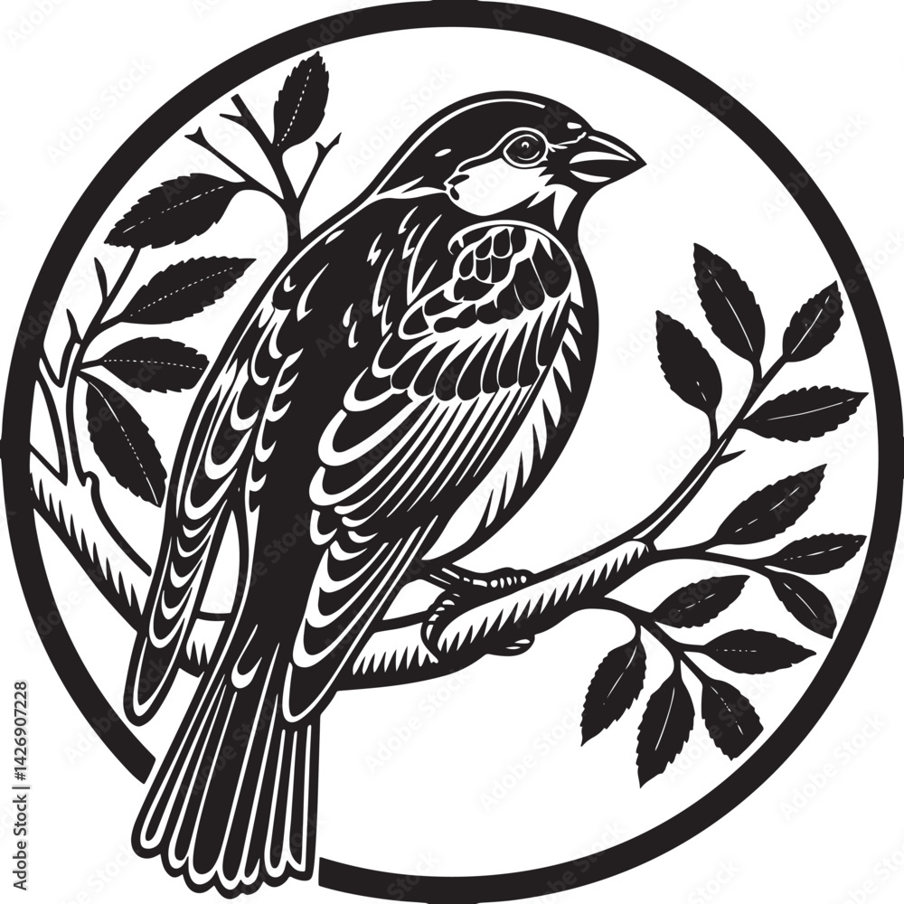 Obraz premium Italian Sparrow bird silhouette
