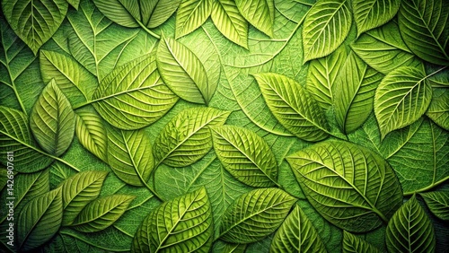 Wallpaper Mural Mysterious green organic patterns on a textured background, resembling natural elements such as leaves and branches, foliage, eco-friendly Torontodigital.ca