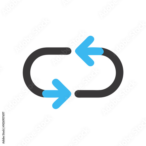 Blue Arrows Circular Loop - Refresh, Repeat, Sync